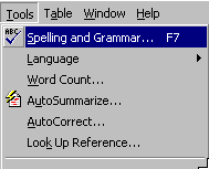 Tool menu