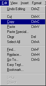 Edit menu